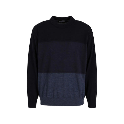 EMPORIO ARMANI Pullover Maglia Uomo fantasia Color Block Blu A24 - EMPORIO ARMANI6D1MXM1MKBZ - F915 - S - Francavilla Moda